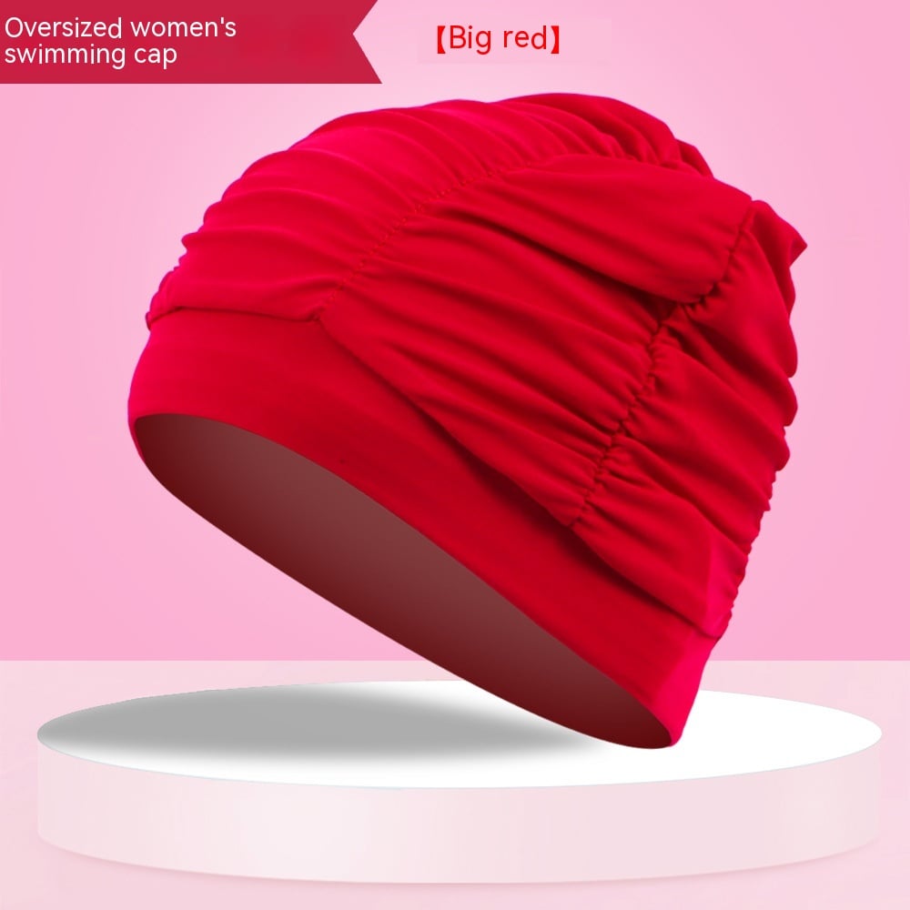 Chic Plus-Size Pleated Swim Cap