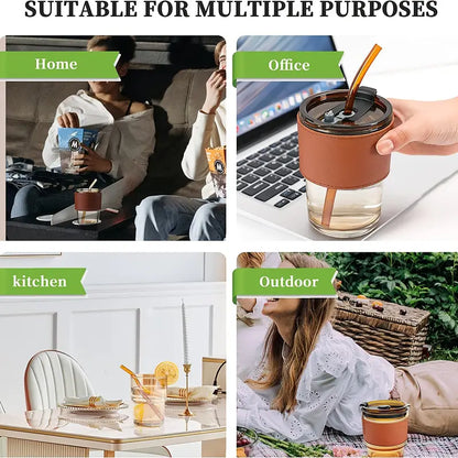 Chic 15oz Glass Sipper with Straw