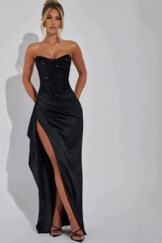 Spring Sequin Split Dress