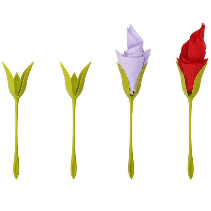 Rose Flower Napkin Holder Set