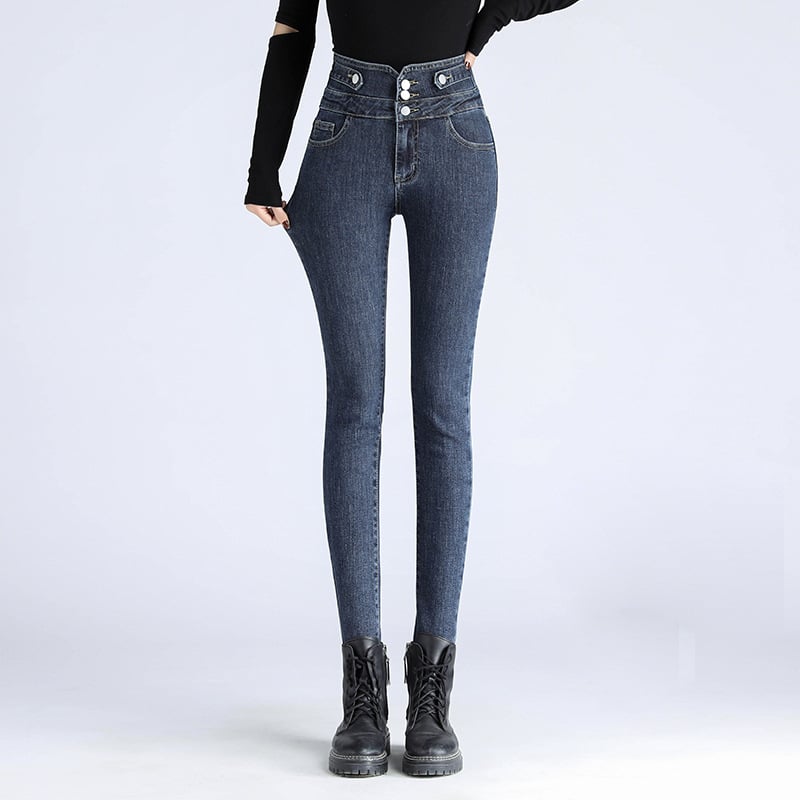 Spring Chic High-Waist Skinny Pants