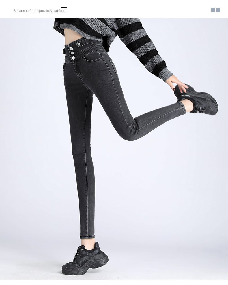 Spring Chic High-Waist Skinny Pants