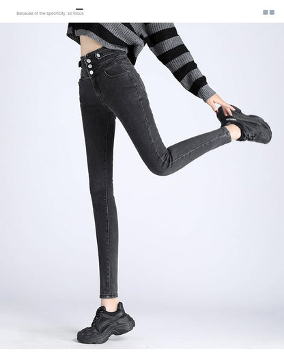 Spring Chic High-Waist Skinny Pants