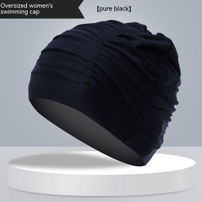 Chic Plus-Size Pleated Swim Cap