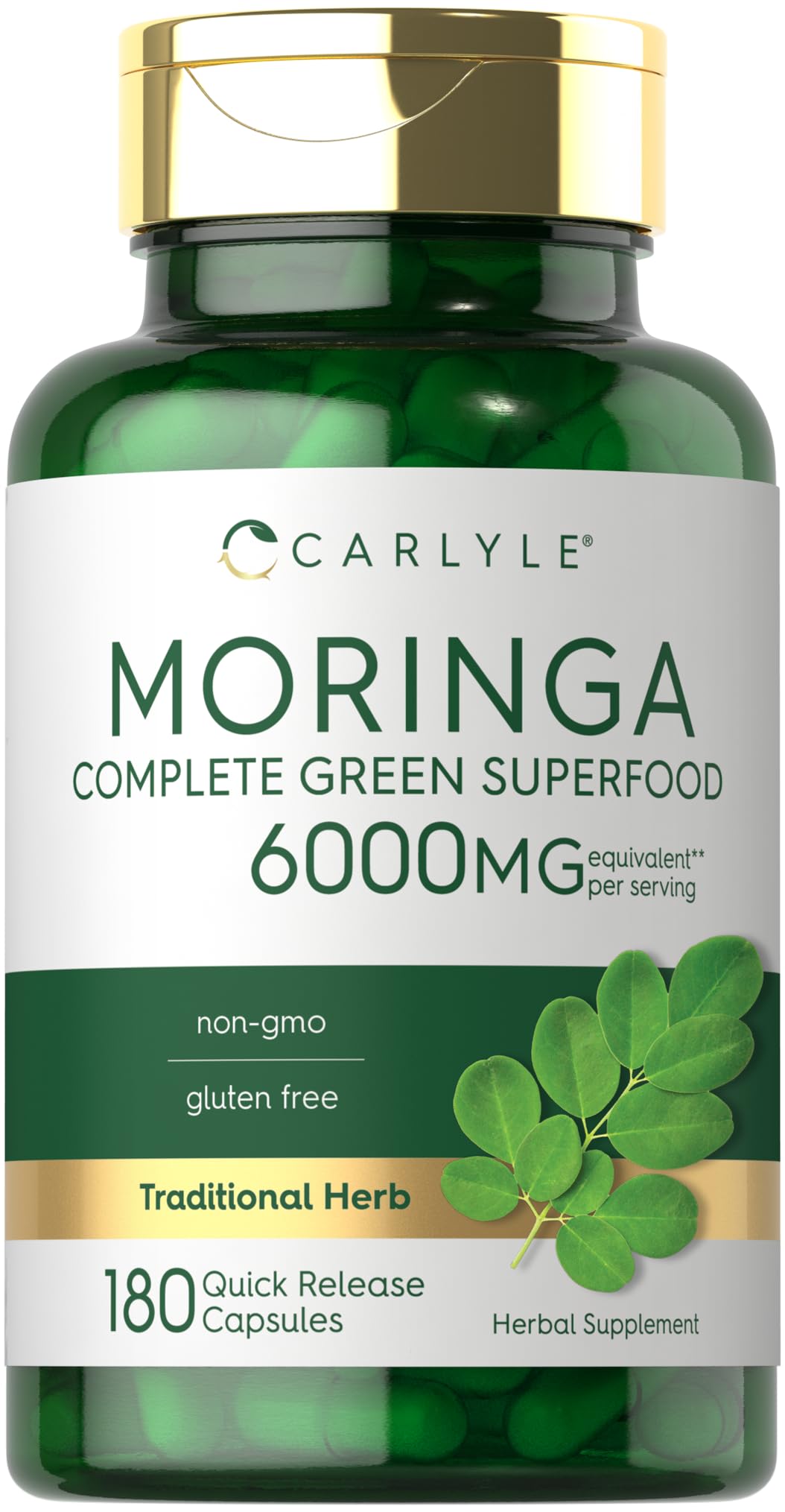 Carlyle Pure Moringa 180 Capsules | Non-GMO, Gluten-Free