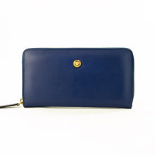 Versace Medusa Navy Leather Zip Wallet