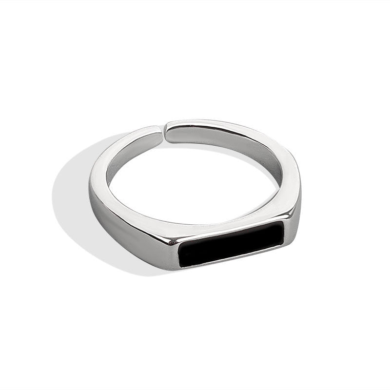Sterling Silver Elegant Black Ring