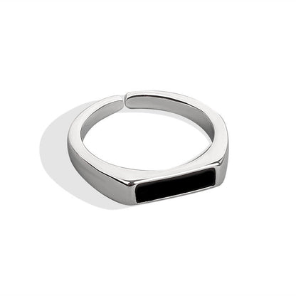 Sterling Silver Elegant Black Ring