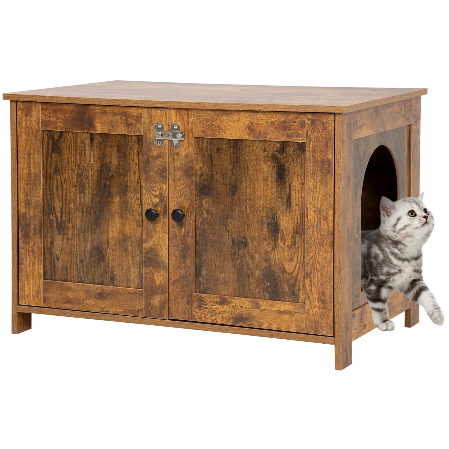 Hidden Oak Cat Litter Cabinet