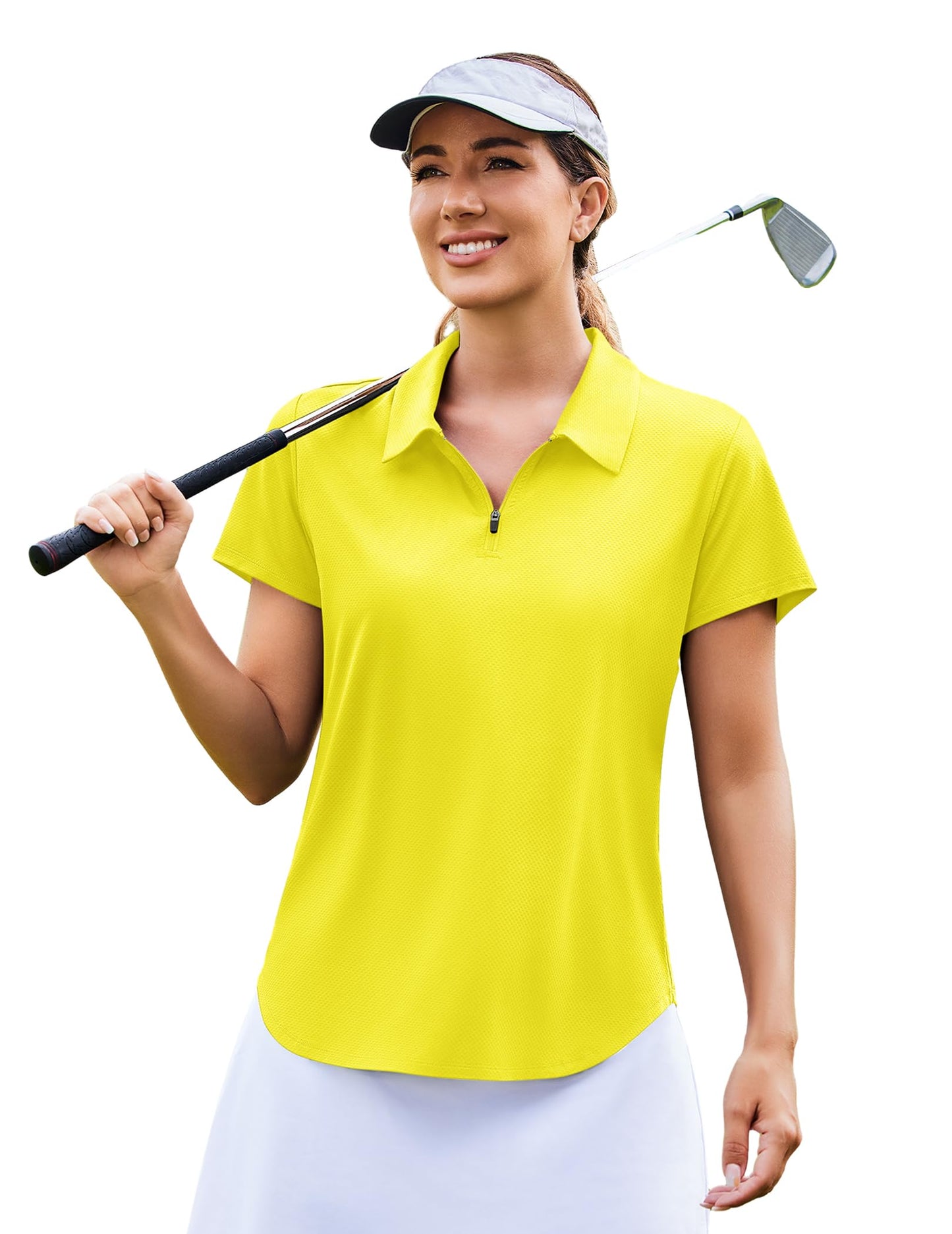 SunGuard Women's Golf Polo UPF 50+ Quick Dry Zip Top