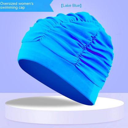 Chic Plus-Size Pleated Swim Cap