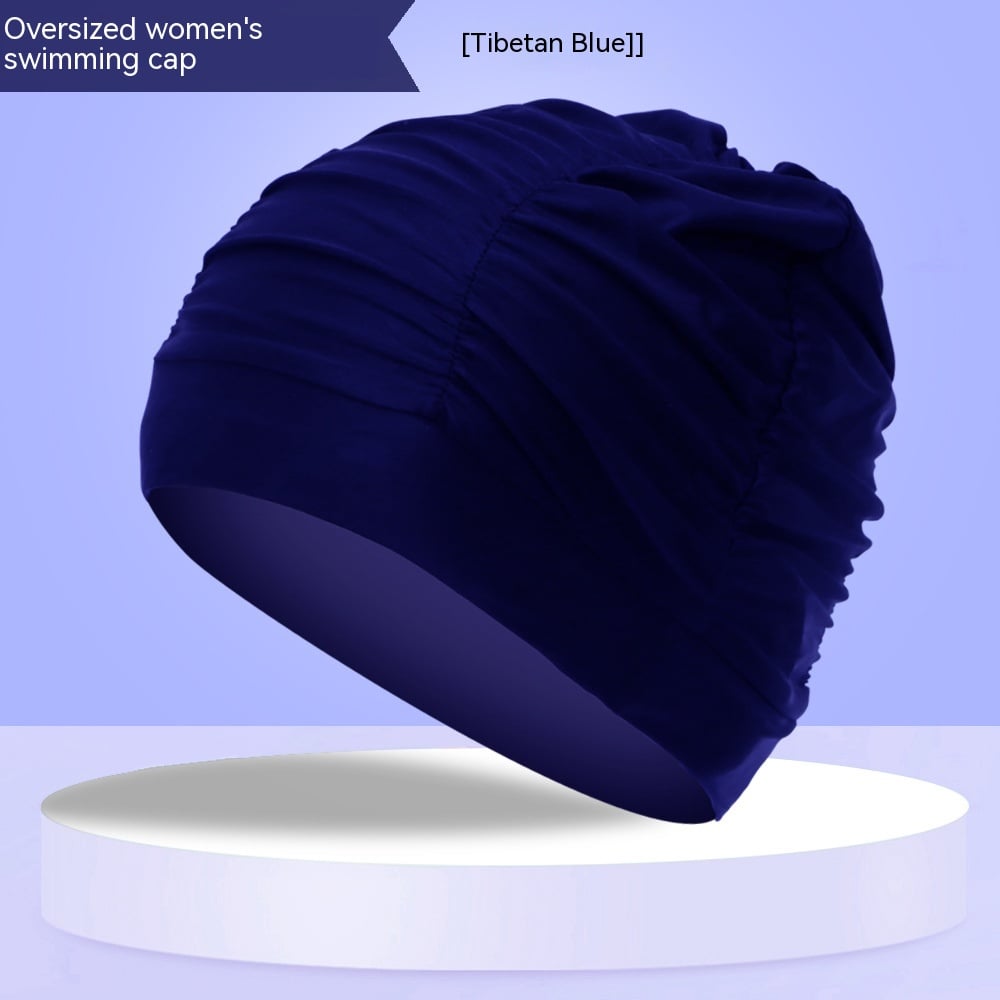 Chic Plus-Size Pleated Swim Cap