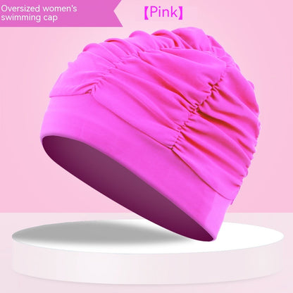 Chic Plus-Size Pleated Swim Cap