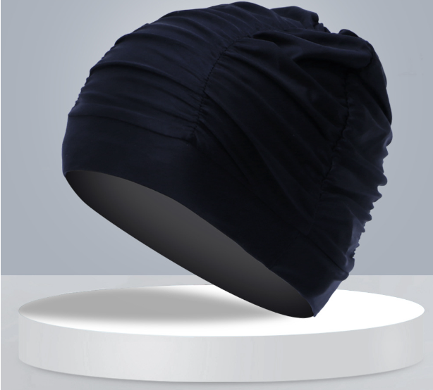 Chic Plus-Size Pleated Swim Cap