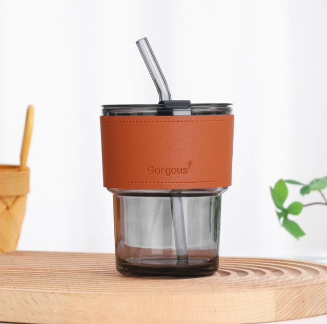 Chic 15oz Glass Sipper with Straw